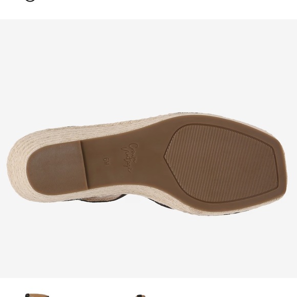 NEW CROWN VINTAGE JAUSSIE ESPADRILLE WEDGE SANDAL SIZE: 7.5 - Picture 4 of 12